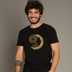 Le Roi du Tshirt T-shirt Homme - MOON TRAVEL S zwart