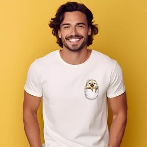 Le Roi du Tshirt T-shirt Homme - POCKET SLOTH S wit