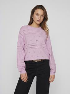 Vila Gebreide pullover met broderie anglaise, model 'RIL'