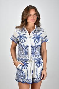 Farm Rio blouse met borduursel 329270 blue