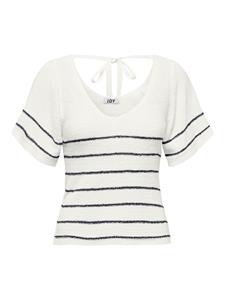 Jacqueline de Yong Jdydesha ss v neck stripe pullover dessin