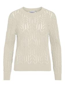 Vila Vicotti o-neck ls knit top ecru