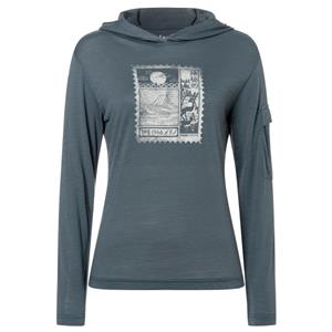 Super.Natural  Women's Stamp Light Print Hoodie - Merinohoodie, grijs/blauw