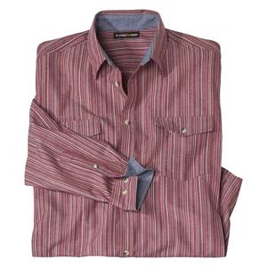 Atlas For Men Heren gestreept poplin overhemd