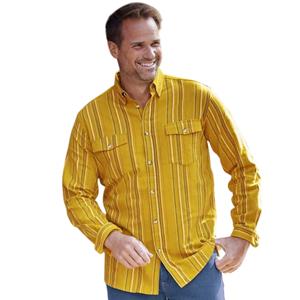 Atlas For Men Heren gestreept flanellen overhemd
