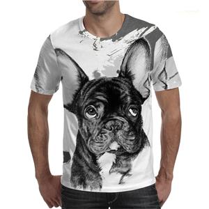 TIP723 Franse Bulldog 3D Print Heren T-shirt O Hals Korte Mouw Dier Grappig Grafisch Streetwear Zomer Mannelijk Oversized Tops Tees XS