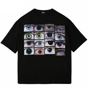 ZSIIBO Happy Girl Heren Hip Hop Straat Harajuku Katoen Casual T-shirt Zomer Korte Mouw Top T-shirt Zwart S zwart