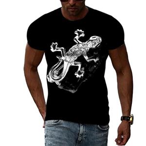 ETST 07 Heren Salamander Patroon T-shirt Persoonlijkheid Mode Straat Hiphop Ronde Hals Top Zomer Casual Trend Element Bedrukking Tees S