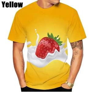 TIP723 3D Aardbei Heren/Dames Haikyuu T-shirt 3D-print Korte mouwen Ronde hals Heren Tops Kleding Plus Size S~6xl Oversized S