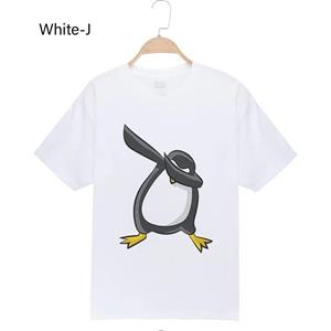 YSM Cotton Tshirt Heren T-shirt Penguin 100 Katoen O-hals Heren Wit Mode Grappig Print T-shirt XS wit