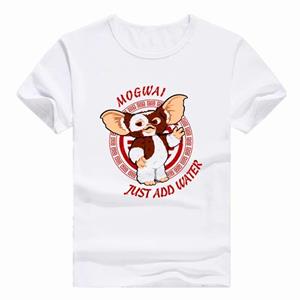 YSM Cotton Tshirt Aziatische maat print Gremlins Gizmo T-shirt korte mouw O-hals T-shirt voor mannen en vrouwen XS wit
