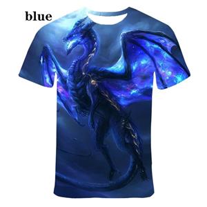 ETST WENDY 05 Mannen Nieuwe Mode Grappige 3D Draak Bedrukte Casual T-shirts Straat T-shirts voor Mannen T-shirt voor Jongens Plus Size S