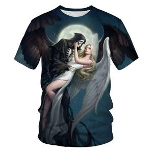 ETST 07 Klassieke Gotische Schedel Horror Dood 3D Print Heren T-shirt Zomer Casual O-hals Korte Mouw Tops Harajuku Hip-Hop Streetwear Tees S