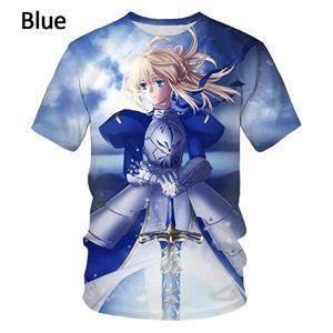 Xin nan zhuang Zomer Nieuwe Mode Cool Fate Stay Night Printing 3d Printing T-shirt Casual Ronde Hals Korte Mouw XS