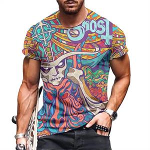 ETST 07 Zomer Ghost Band T-shirts 3D Print Streetwear Mannen Vrouwen Hip Hop Mode Oversized Korte Mouw T-shirt Kinderen T-shirts Tops Kleding S