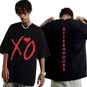 TENJINGE Trendy The Weeknd Xo After Hours Letters Print T-shirt Heren Harajuku Hip Hop Kleding T-shirt Streetwear T-shirts XXXL