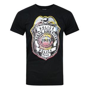 The Police Het politie heren Noord-Amerikaanse Tour 1981 T-shirt M zwart