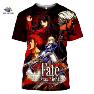 Xin nan zhuang SONSPEE Fate Stay Night T-shirt 3d Print Casual Fate Zero T-shirts Korte Mouw Anime Harajuku Zomer Top Mannen Vrouwen Sportkleding XXL