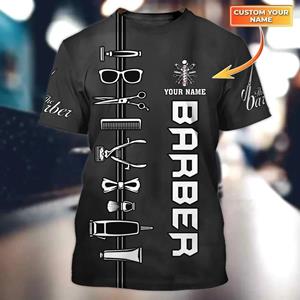 Nihao Barber life shirt Zomer Heren t-shirt Gepersonaliseerde Naam Barber 3D All Over geprint Unisex T-shirt Cool Casual T-shirt DW62 XS