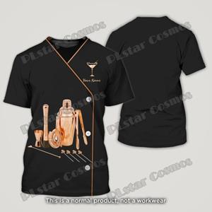 Nihao Zomer Laatste Heren t-shirt Barman Gepersonaliseerde Naam 3D Geprint T-shirt Unisex Casual T-shirt Cadeau Aan Barman DW211 XS