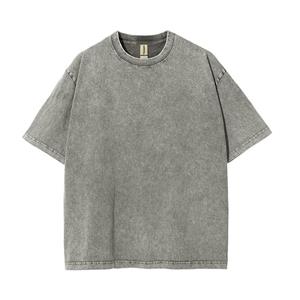 Big Thumb Gewassen t-shirt voor heren Katoenen losse ronde hals oversized t-shirt Heren Koreaanse Y2k Casual Vintage korte mouw t-shirt tee M blauw