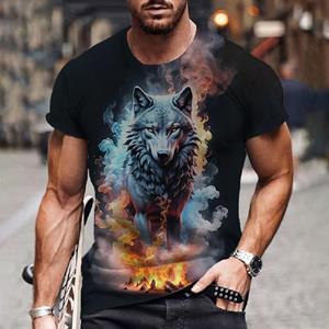ETST WENDY 005 Wolf T-shirt 3d Digitaal Dierenprint Grafisch camisa hombre Casual Tees Korte Mouwen Comfortabele Pullover Tops Herenkleding XL