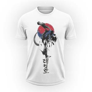 ETST WENDY 005 Zomer Heren T-shirt Outdoor Fitness Taekwondo Patroon Print Casual Korte Mouw Kleding Gym T-shirt Snel Droog Trui 2XL