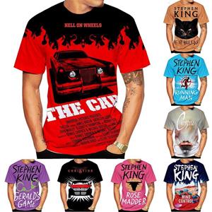 Xin nan zhuang Christine Stephen King Heren Casual T-shirt Stephen King Horror Killer Car Zwart 3D geprint Kort Mouw Horror Top XXS