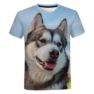 Xin nan zhuang Nieuwe Casual 3D Geprinte Hond Ronde Hals Korte Mouw Mode Heren T-shirt Unisex Schattig T-shirt XS