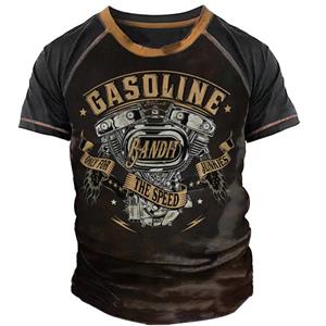 ETST 03 Motorfiets T-shirt Heren 3D Print Korte Mouw Vintage T-shirt Voor Heren Ride Biker Shirts Tops Oversized T-shirt Herenkleding 2XL