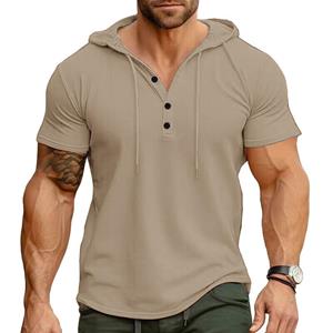 Big Thumb 2024 Zomer Gloednieuwe Heren Hood T-shirts Korte Mouw T-shirts Heren Casual Effen Kleur Tops Man Hoody voor Mannen M wit