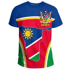 Baibao QIQI Namibië Vlag & Wapen Grafische Tee Zomer Casual Streetwear Herenmode Losse T-shirts Jongens Oversized Korte Mouw Tops 6XL