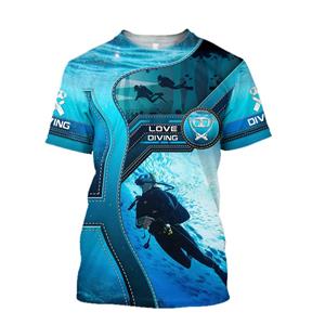 Subilier Duiken 3D-geprinte T-shirts Heren Harajuku Korte mouwen Leuke T-shirts Streetwear Tops Korte mouwen S