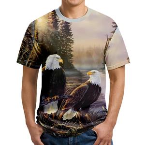 Subilier 3D-printen Eagle Shirt Grafische Herenkleding 2XS donkergrijze kleur