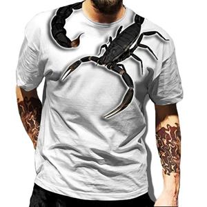 Subilier Heren T-shirts Klassiek Dier Schorpioen 3d Geprint Zomer Mode Snel Drogend Korte Mouw Hiphop Shirt Streetwear Unisex 2023 XXS