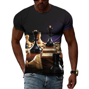 Subilier 3D Interest Chess Grafische T-shirts Zomermode Mannen Casual Persoonlijkheid Bedrukt O-hals Korte Mouw T-shirts Tops XXS