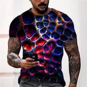 The second face a man T-shirt voor mannen 3D optische illusie print korte mouw tops mode gradiënt harajuku streetwear hiphop trend oversized t-shirt 3XL wit
