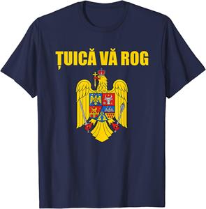 Xuhaijian02 Tuica Va Rog Roemeens Souvenir Wapenschild van Roemenië Heren T-shirt Korte Mouw Casual Katoen O-hals Zomershirt XL