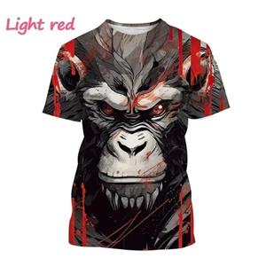 Bobby 2 Gorilla 3D-print T-shirt Dier Chimpansee Ronde hals Korte mouw King Kong-patroon Mannen Vrouwen Mode Casual Top Tees T-shirt S