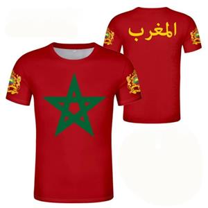 Laoxu Pop 3D MA Marokko Vlag Grafisch T-shirt voor Heren Voetbal Sport T-shirt Mode Streetwear Unisex Club Team Groothandel Jersey Tops S wit