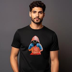 Le Roi du Tshirt Heren T-shirt - BOXING CAT ZWART S zwart