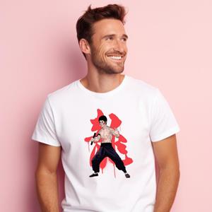 Le Roi du Tshirt Heren T-shirt - BRUCE LEE S wit