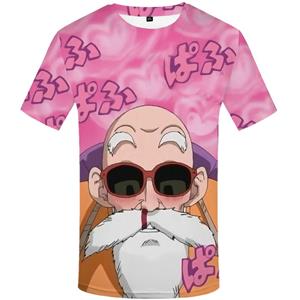 Baibao QIQI Zomer Ronde Hals T-shirt Heren Japanse Anime Patroon Bedrukking Korte Mouw Dames Kleding Top XS