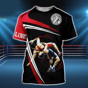 Bobby3 Grappig bedrukt heren T-shirt worstelen Taekwondo T-shirt Casual O-hals korte mouw T-shirt Mode T-shirts Tops Oversized L