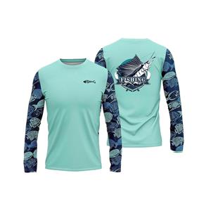 ETST 03 Herenvissersshirt Aanpasbaar T-shirt met opdruk Viskleding Lange mouw Visshirt Buitensporten Ronde hals Tops 6XL S