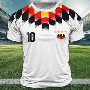 Wendy 3 Duitsland Nationale Vlag Print T-shirt Voor Heren Outdoor Jersey Sport Tops Casual O-hals Losse Korte Mouw Zomer Deutschland Tees S