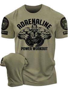Subilier 3D-printen Adrenaline Power Workout Gym T-shirt Hoge kwaliteit katoen Casual heren korte mouwen top Muscle Man Tough Guy T-shirt 2XL