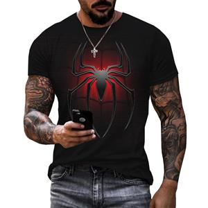Subilier Nieuwe mode Spider Logo grafische t-shirts Heren Casual Persoonlijkheid Coole 3D-geprinte T-shirts Zomer Buitensporten Korte mouwen Tops L