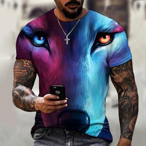 Subilier 2022 Merk Heren T-shirt 3D Printen IJs En Vuur Wolf Horror Serie Fierce Weerwolf Straat Cool En Knap Nieuw 2XL