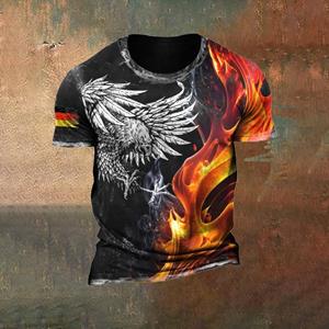 ETST 009 Duitsland Heren T-shirts Duitsland Vlag Print O-hals korte mouw Losse Top T-shirts Streetwear Zomer Heren Vintage Kleding S